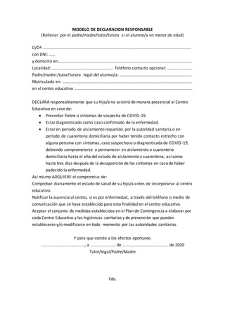 Modelo de Declaración Responsable: Guía Completa y Plantilla Descargable 1 Modelo de Declaración Responsable: Guía Completa y Plantilla Descargable